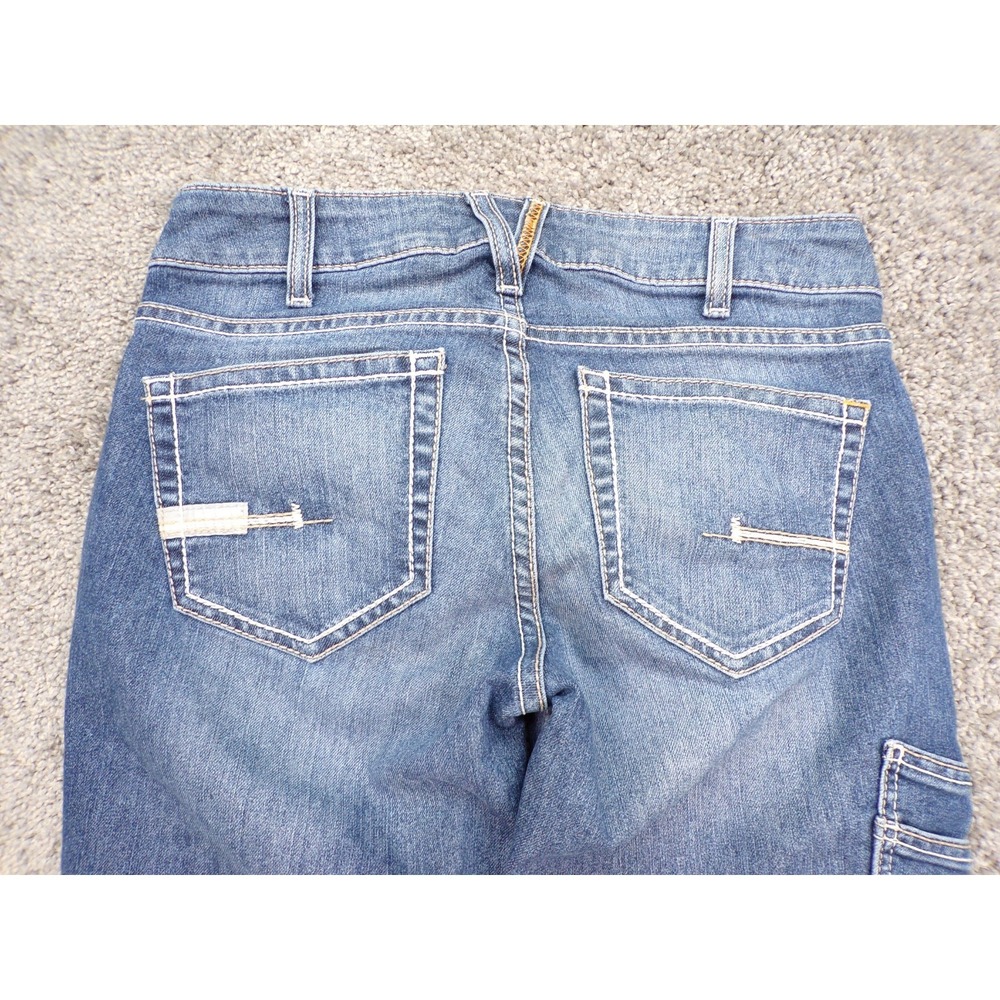 Ariat Rebar Mid Rise Straight Jean Womens Sz 27L Blue Cargo Pockets Pants - Picture 9 of 16